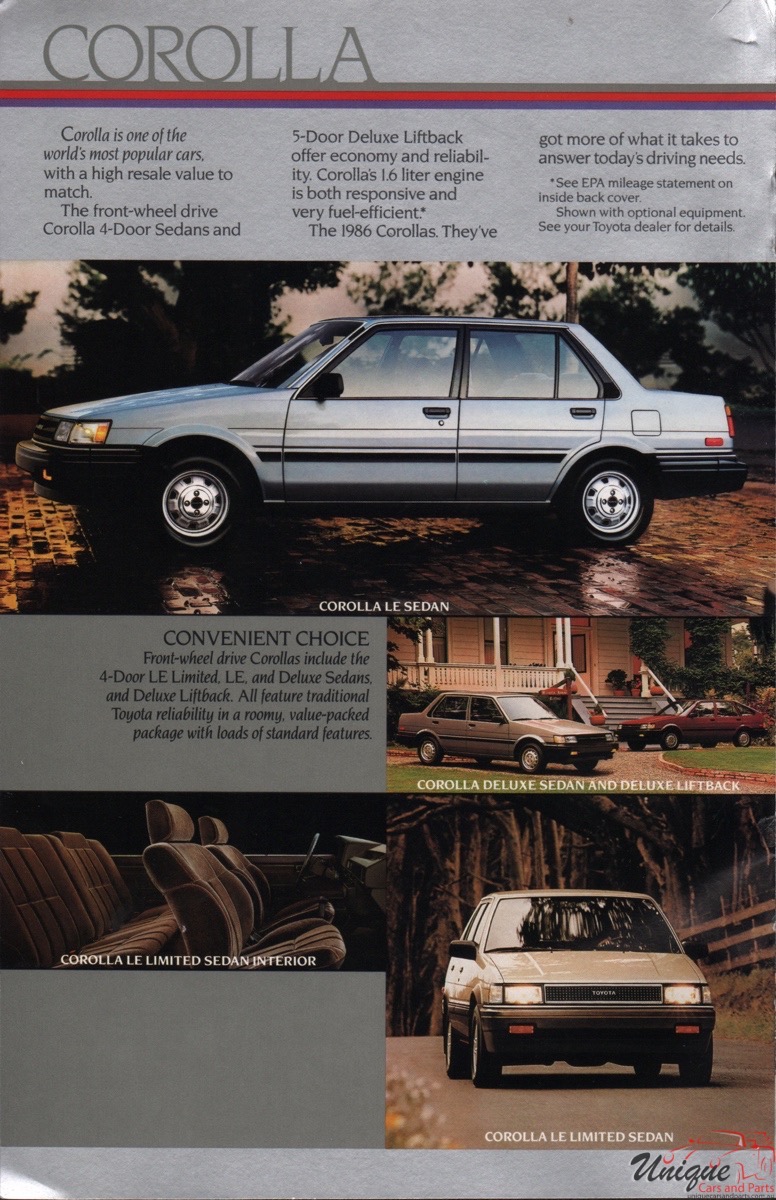 1986 Toyota Full-Lineup Brochure Page 17